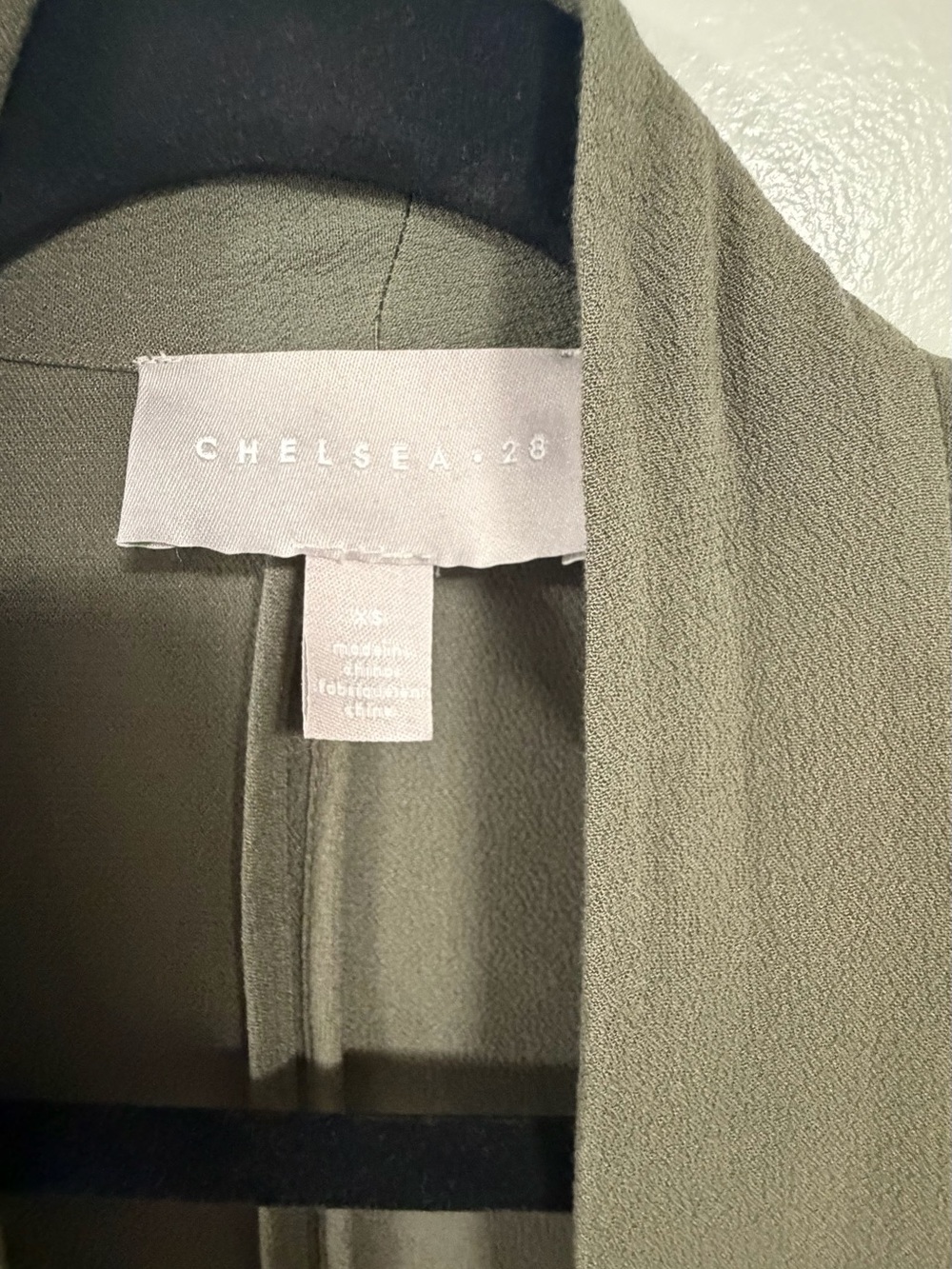 Chelsea28 Olive Green Lightweight Open Front Jacket - Picture 3 of 6